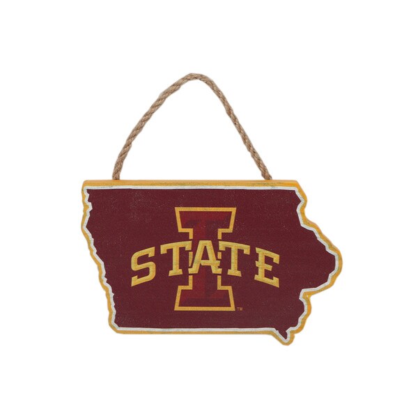 I-State Cardinal State Shape Mini Wood Sign (5"x3")